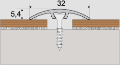 A66 prechodová lišta 3cm narážacia / ŠAMPAŇ (2,7 m)