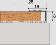 A63 ukončovací profil 16x8 / ŠAMPAŇ (2,7 m)