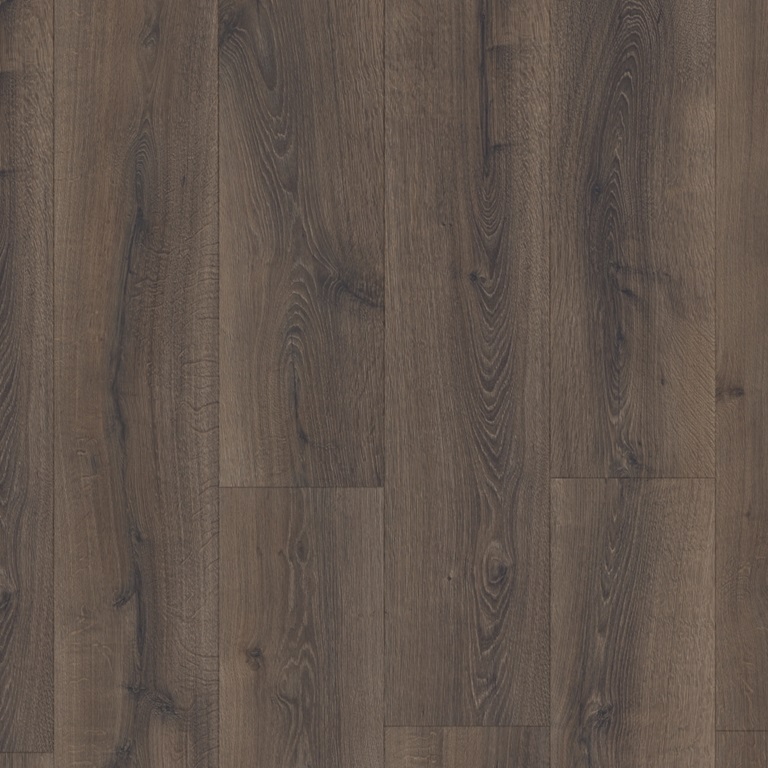 Laminátová podlaha - QUICK STEP / MAJESTIC 9,5/32 4V AQ / DUB PÚŠTNY KARTÁČOVANÝ TMAVÝ HNEDÝ MJ3553