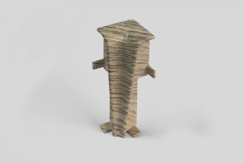 Doplnky k lištám - Egger / prvky dekorované 6 cm vnútorný roh / DUB SVETLOŠEDÝ EG08VN (2 ks)