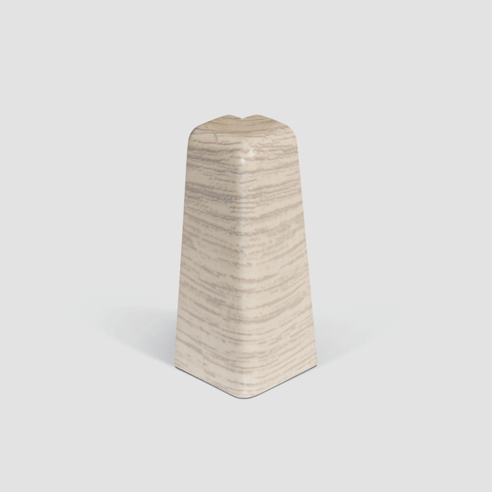 Doplnky k lištám - Egger / prvky dekorované 6 cm vonkajší roh / DUB BIELY EG14VO (2 ks)