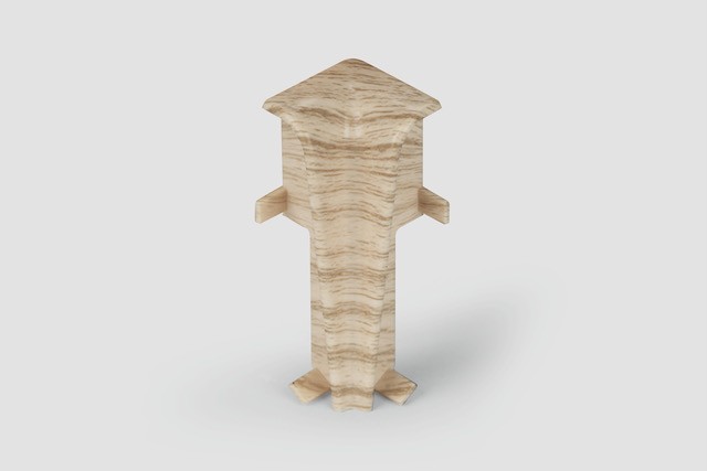 Doplnky k lištám - Egger / prvky dekorované 6 cm vnútorný roh / DUB SVETLÝ EG24VN (2 ks)