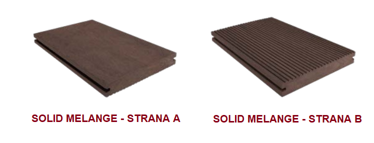 Terasová doska Woodlook (Exteriérová) - profil SOLID MELANGE (4000mm)