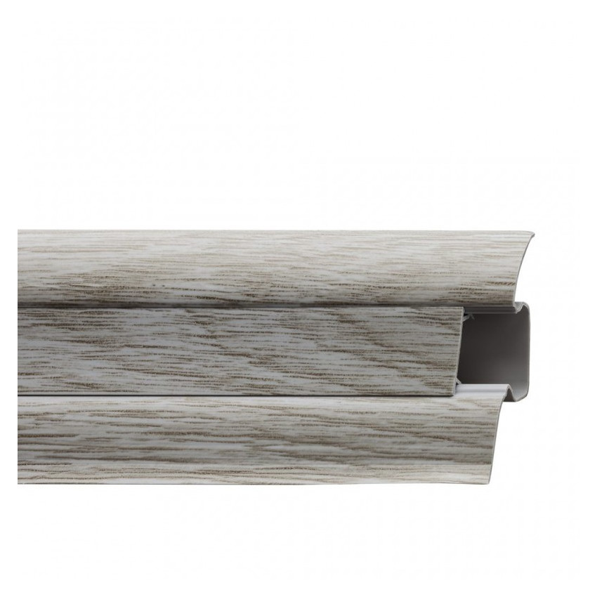 Soklová lišta - PVC / Arbiton, vyberateľný stred / akácia šedá