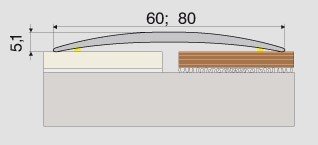 [3015] A71 prechodová lišta 8cm samolepiaca / DUB (1 m)