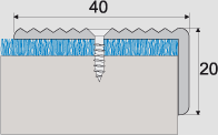 [3833] A33 schodový profil 40x20 / Striebro (2,7 m)
