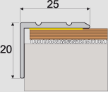 [3912] A36 schodový profil 25x20 samolepiaci / JELŠA (0,90 m)
